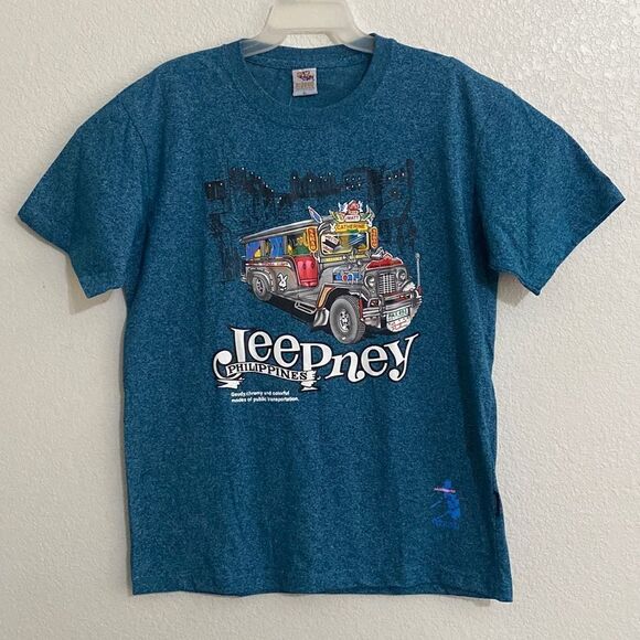 DIBUHO Men’s T Shirt with Hand-painted Jeepney  Print Size XL. NWT - Picture 1 of 5